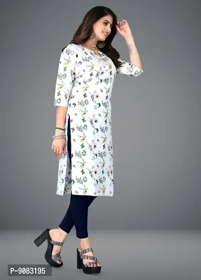 Crepe Geometric Print Kurtas For Women-thumb4