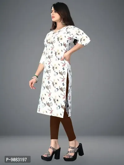 Crepe Geometric Print Kurtas For Women-thumb3