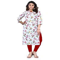 White Crepe Printed Kurtas For Women-thumb3