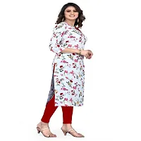 White Crepe Printed Kurtas For Women-thumb4