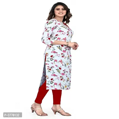 White Crepe Printed Kurtas For Women-thumb5