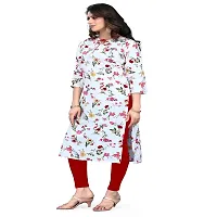 White Crepe Printed Kurtas For Women-thumb2