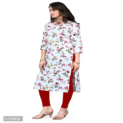 White Crepe Printed Kurtas For Women-thumb3