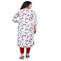 White Crepe Printed Kurtas For Women-thumb1