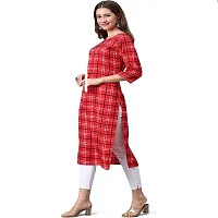 Stylish Red American Crepe Stitched Kurta For Women-thumb3