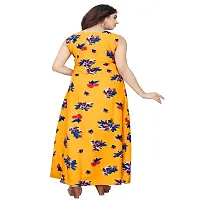 Yellow Poly Crepe Printed Ethnic Gowns For Women-thumb1