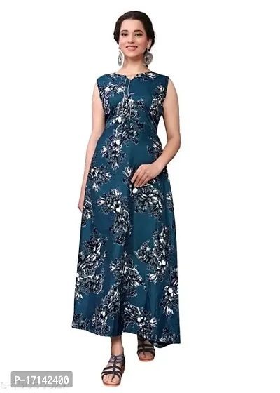 Multicoloured Crepe Ethnic Gowns For Women-thumb0