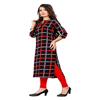 Black Crepe Checked Kurtas For Women-thumb3