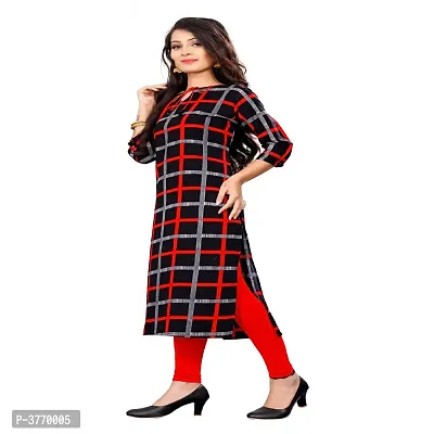 Black Crepe Checked Kurtas For Women-thumb4