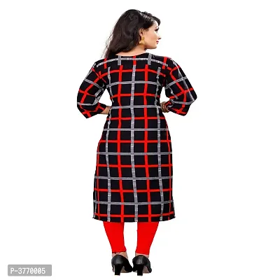 Black Crepe Checked Kurtas For Women-thumb2