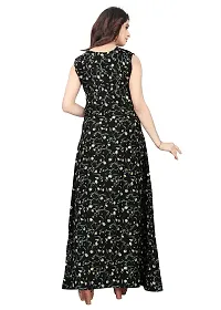 Black Poly Crepe Printed Ethnic Gowns For Women-thumb1