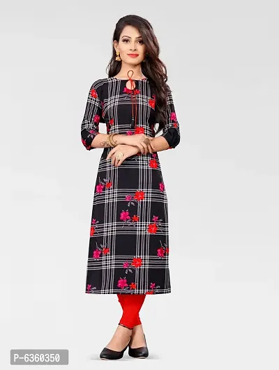 Women Printed Crepe Straight Kurti (Pack Of 3)-thumb3