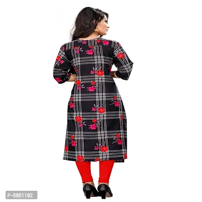 Ms Vhck Enterprise Women For Stylish Latest Printed Crepe A-Line Kurti Kurtis Kurta-thumb2