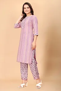 Women Cotton Blend Traditional Straight Printed Kurta and Pant Set-thumb3