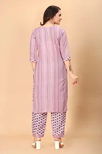 Women Cotton Blend Traditional Straight Printed Kurta and Pant Set-thumb2