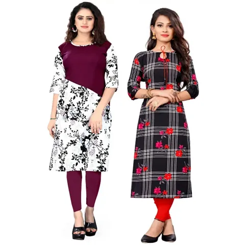 Trendy American Crepe Straight Kurti Pack Of 2