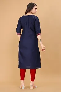 Stylish Blue Cotton Stitched Kurta For Women-thumb1