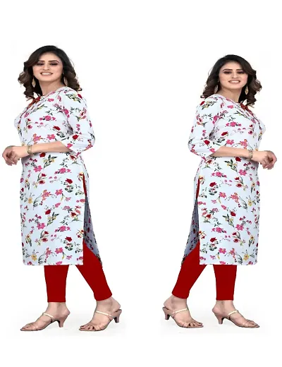 Stylish Floral Cotton Stitched Kurta