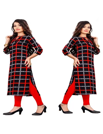 Stylish Crepe Printed A-Line Kurta