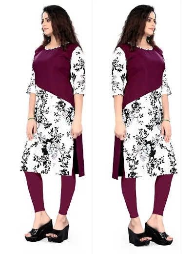 Women Crepe Straight Kurti (Pack Of 2)