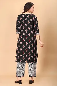 Women Cotton Blend Traditional Straight Printed Kurta and Pant Set-thumb2