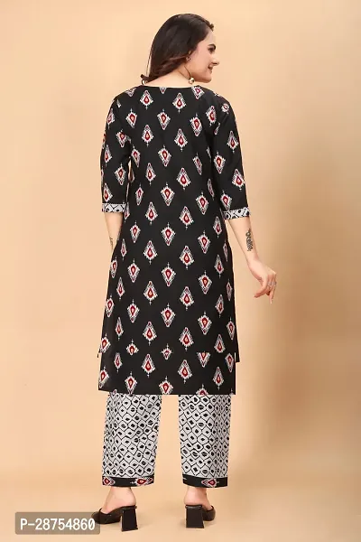 Women Cotton Blend Traditional Straight Printed Kurta and Pant Set-thumb3