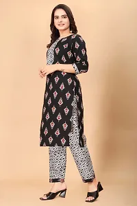 Women Cotton Blend Traditional Straight Printed Kurta and Pant Set-thumb3