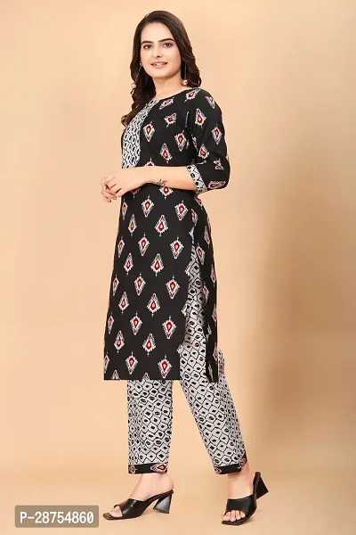 Women Cotton Blend Traditional Straight Printed Kurta and Pant Set-thumb4