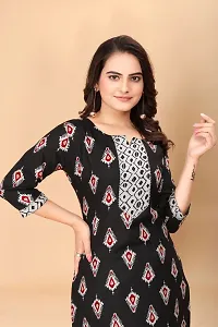 Women Cotton Blend Traditional Straight Printed Kurta and Pant Set-thumb1