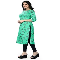 Stylish Green Crepe Stitched Kurta For Women-thumb1