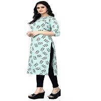 Stylish Green Crepe Stitched Kurta For Women-thumb1