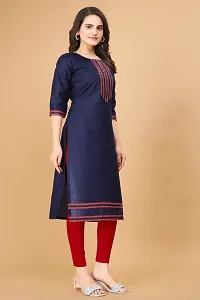 Stylish Blue Cotton Stitched Kurta For Women-thumb3