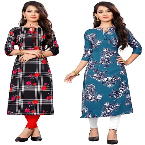 Women Crepe Straight Kurti (Pack Of 3)