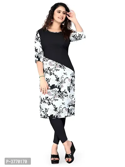 Multicoloured Crepe Printed Kurtas For Women-thumb2