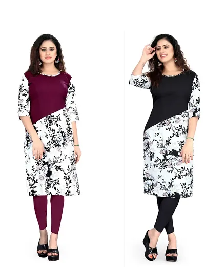 Women Crepe Straight Kurti