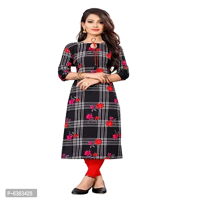 Multicoloured Crepe Printed Kurtas For Women-thumb4