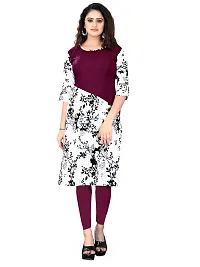 Ms Vhck Enterprise Women For Stylish Latest Printed Crepe A-Line Kurti Kurtis Kurta-thumb2