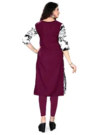 Ms Vhck Enterprise Women For Stylish Latest Printed Crepe A-Line Kurti Kurtis Kurta-thumb1