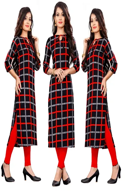 Women Crepe Straight Kurti (Pack Of 2)