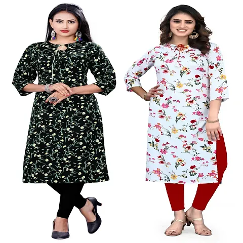 Ms Vhck Enterprise Women For Stylish Latest Crepe A-Line Kurti Kurtis Kurta