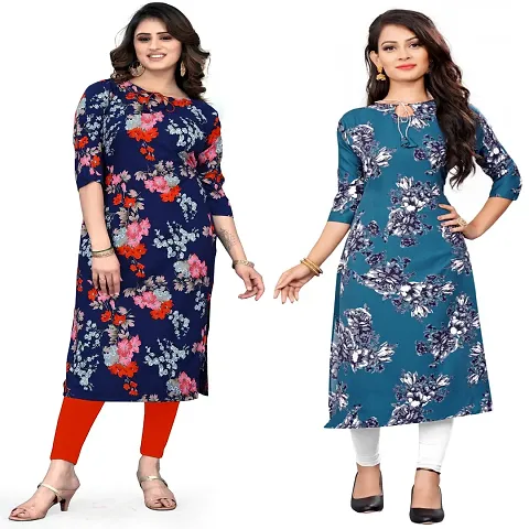 Combo Of 3!!! Crepe Printed Kurtis