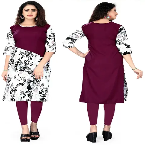 Women Crepe Straight Kurti (Pack Of 2)