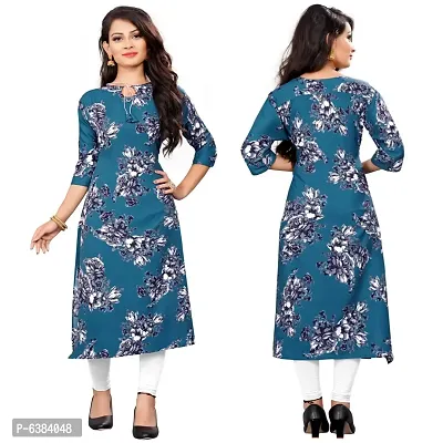 Women Printed Crepe Straight Kurti (Pack Of 2)