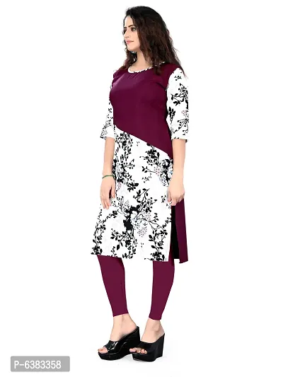 Multicoloured Crepe Printed Kurtas For Women-thumb2