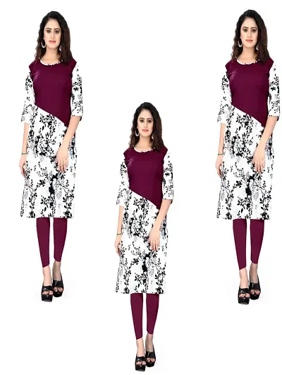 Women Crepe Straight Kurti (Pack Of 2)