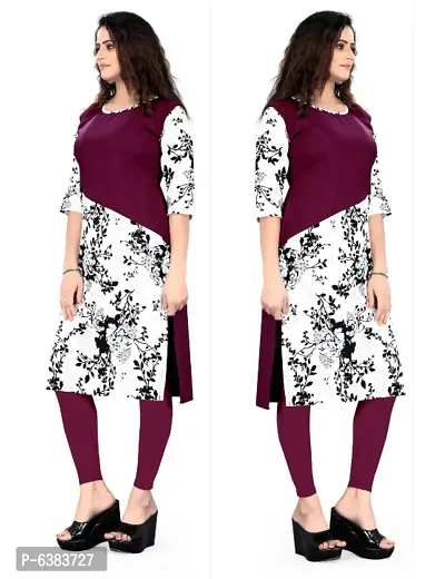 Women Printed Crepe Straight Kurti (Pack Of 2)