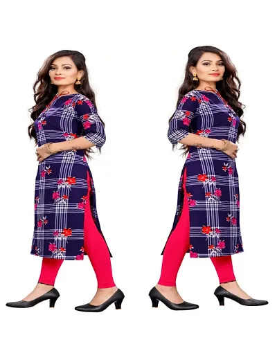 Stylish A-Line Crepe Printed Kurta - Pack Of 2