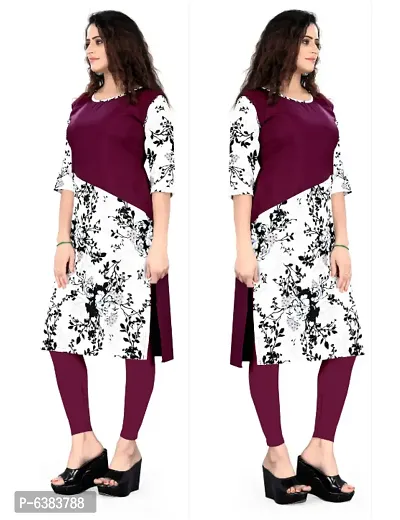 Women Printed Crepe Straight Kurti (Pack Of 2)