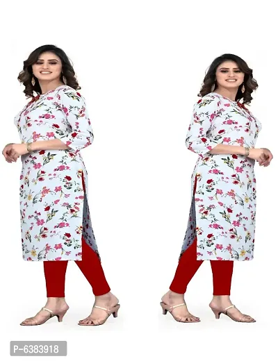 Women Printed Crepe Straight Kurti (Pack Of 2)