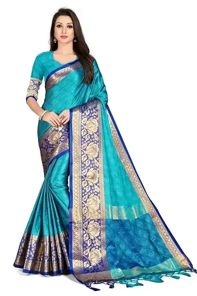 Trendy Velvet Saree with Blouse piece For Women